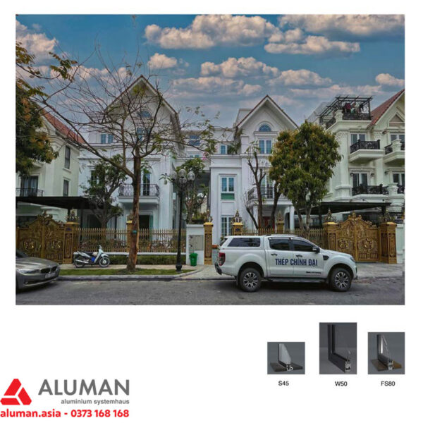 Hình ảnh cửa Aluman tại biệt thự