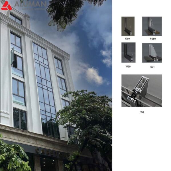 Hình ảnh thực tế cửa nhôm Aluman tại số 2 Lê Quý Đôn, Hà Nội