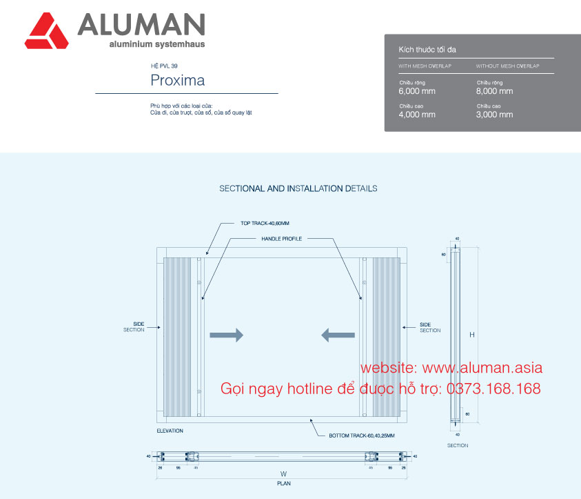 Cửa muỗi hệ gấp quạt Proxima