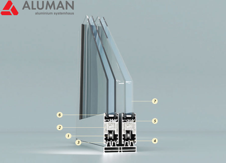 Thanh profile phôi nhôm EN-AW 6060 với độ cứng T66 hệ cửa trượt Aluman S45