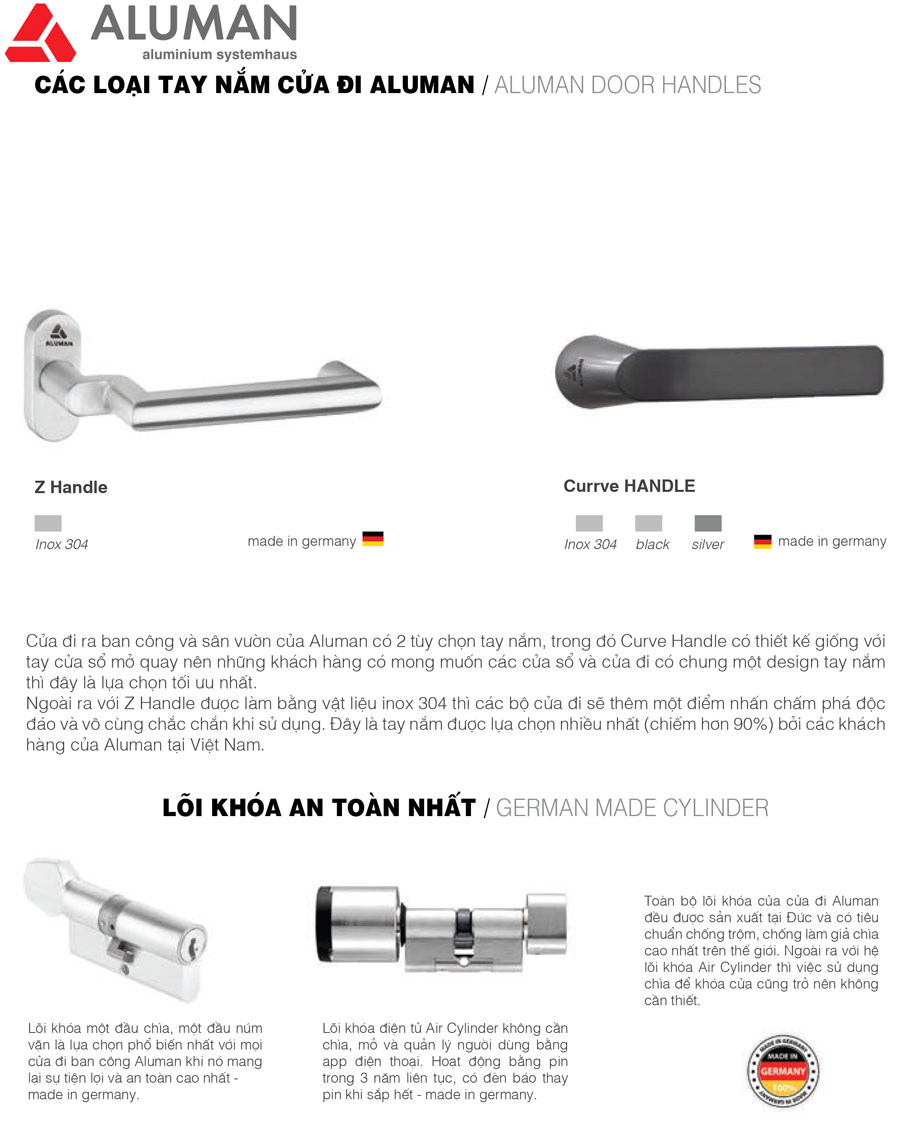 Phụ kiện Aluman cao cấp nhập khẩu chính hãng