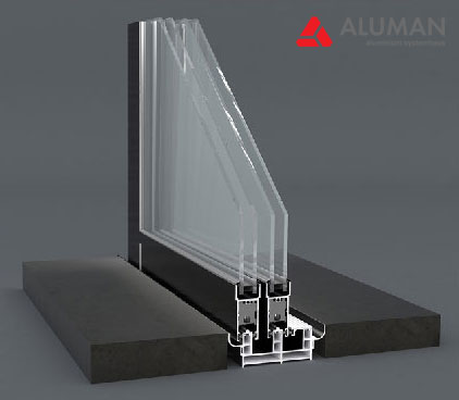 Hệ cửa trượt Aluman Minimalist siêu mỏng S31 được lắp đặt tại công trình Serviced Apartment cao cấp.