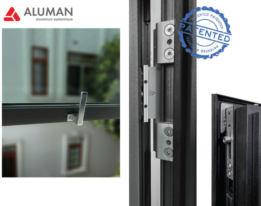 Bộ bản lề 3D cân chỉnh 3 chiều dành cho cửa sổ của Aluman với sức chịu tải lên tới 200Kg/Cánh