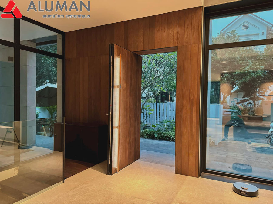 Hình ảnh bộ cửa đi chính Aluman Pivot Door Siêu phẩm hot nhất hiện nay